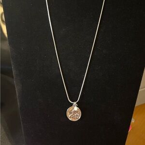 Elegant Silver Angel Pendant Necklace 9-10” adjustable